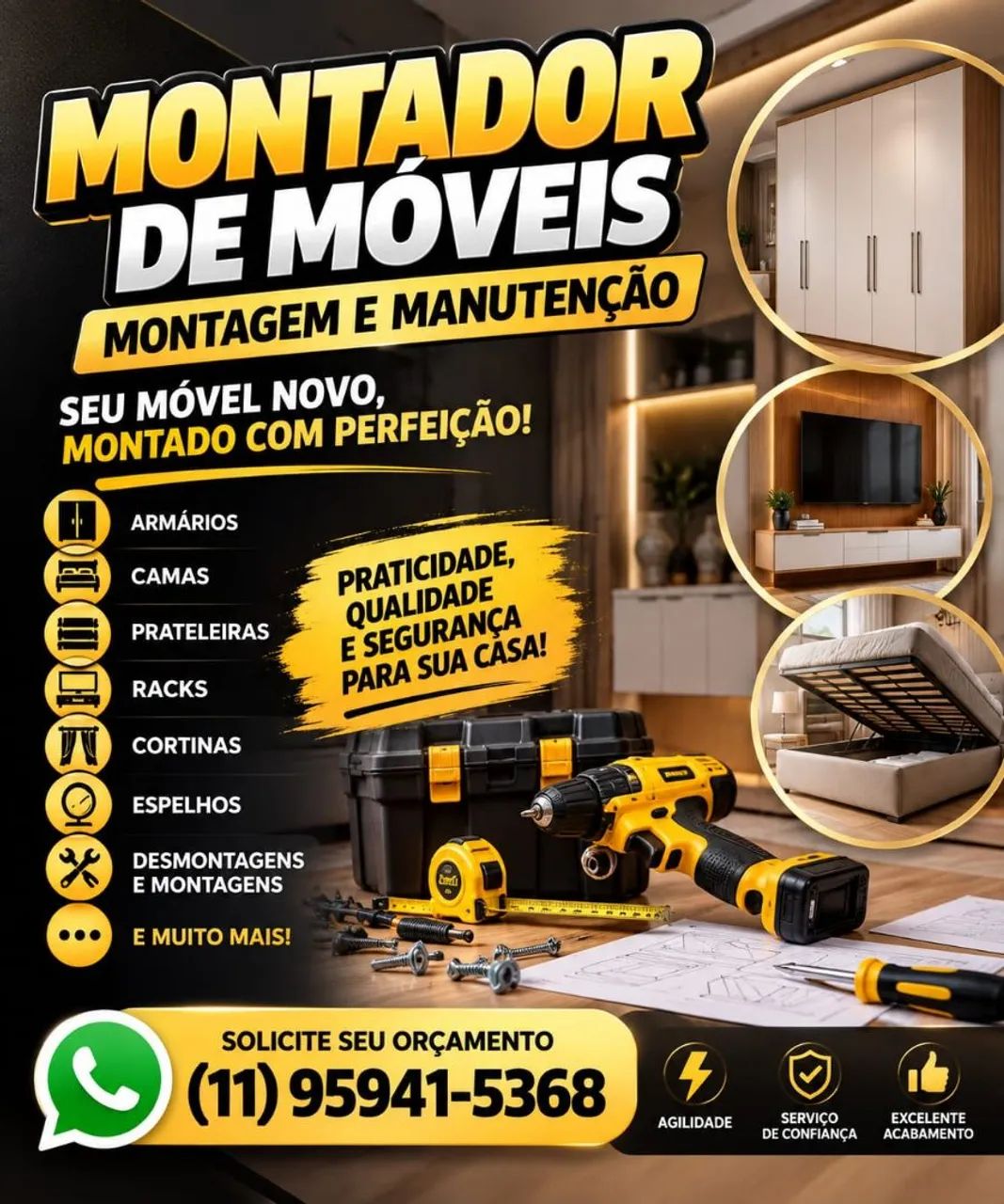 MONTADOR DE MOVEIS PROFISSIONAL INDICADO  - Foto 2
