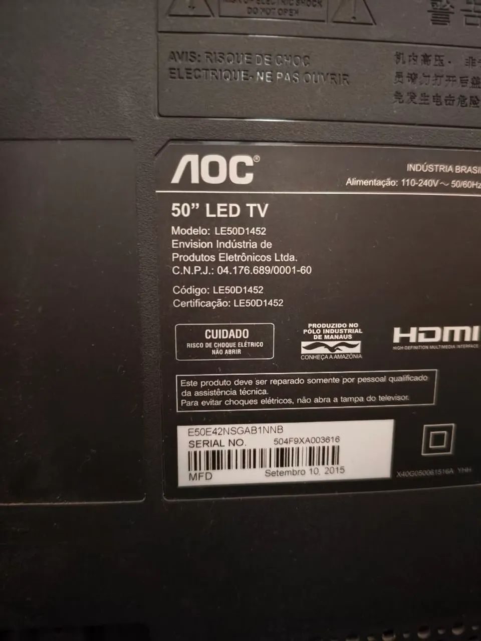 TV AOC LED 50 Polegadas FullHD (1920x1080p) - Foto 3