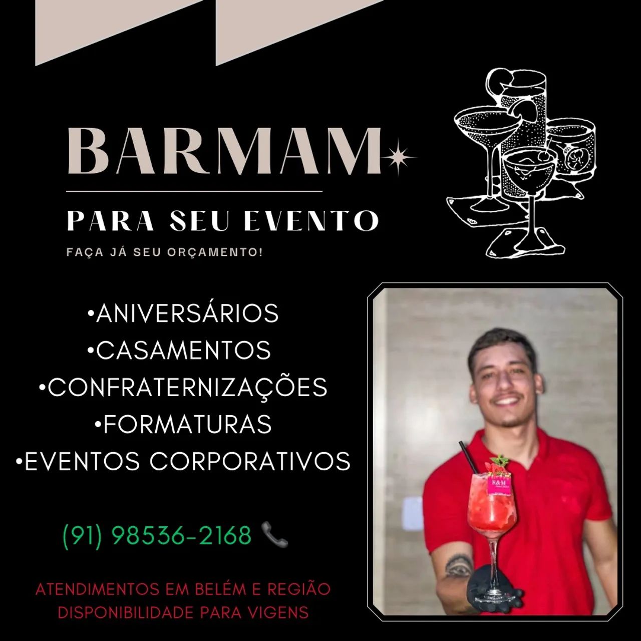 Barman/Open Bar para seu evento! 