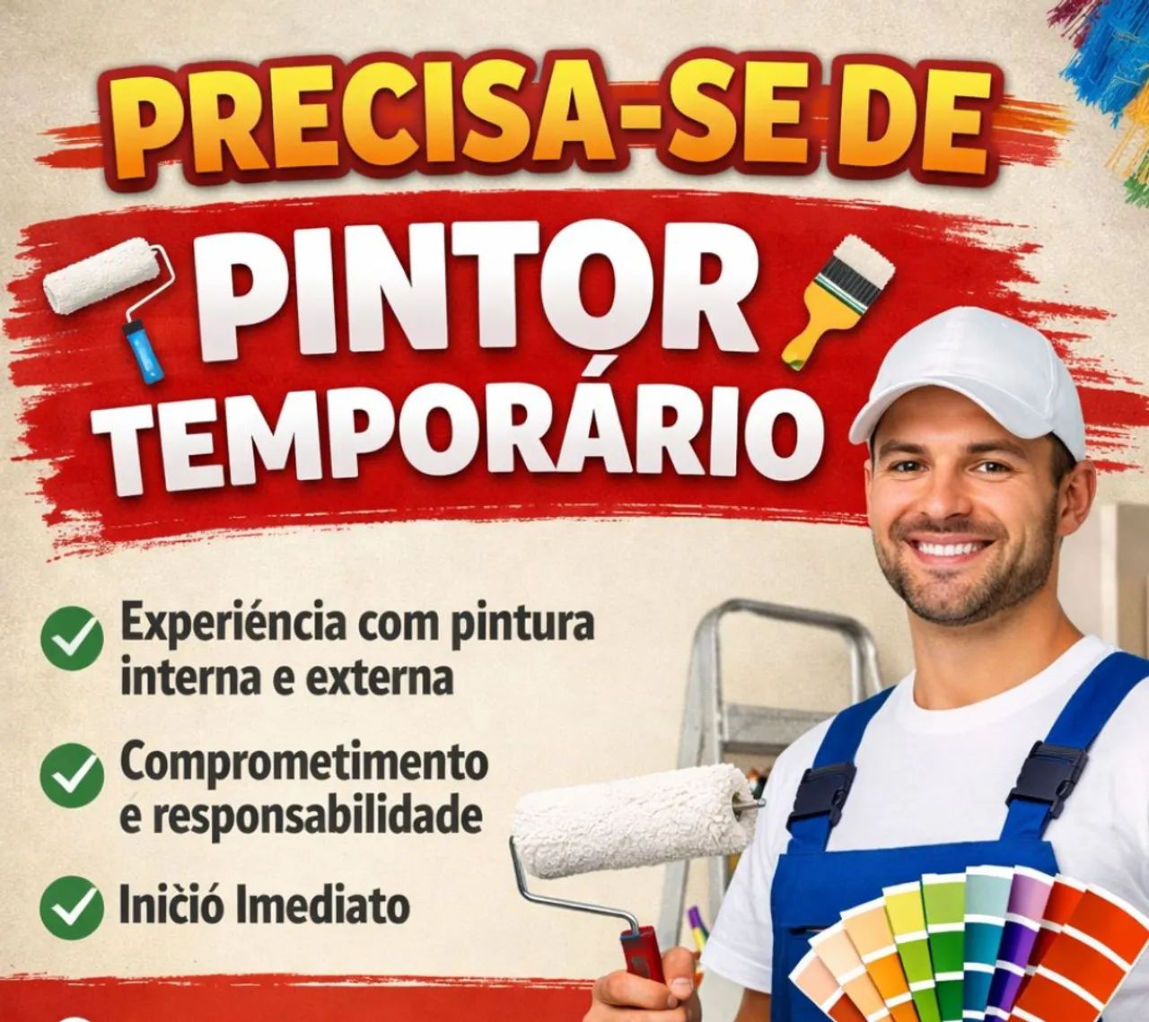 Precisa-se de pintor temporário 