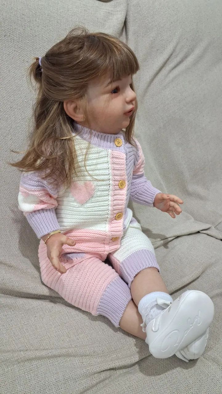 Bebê Reborn Toddler Kit Vito (cabelo humano)<br>humano) - Foto 4