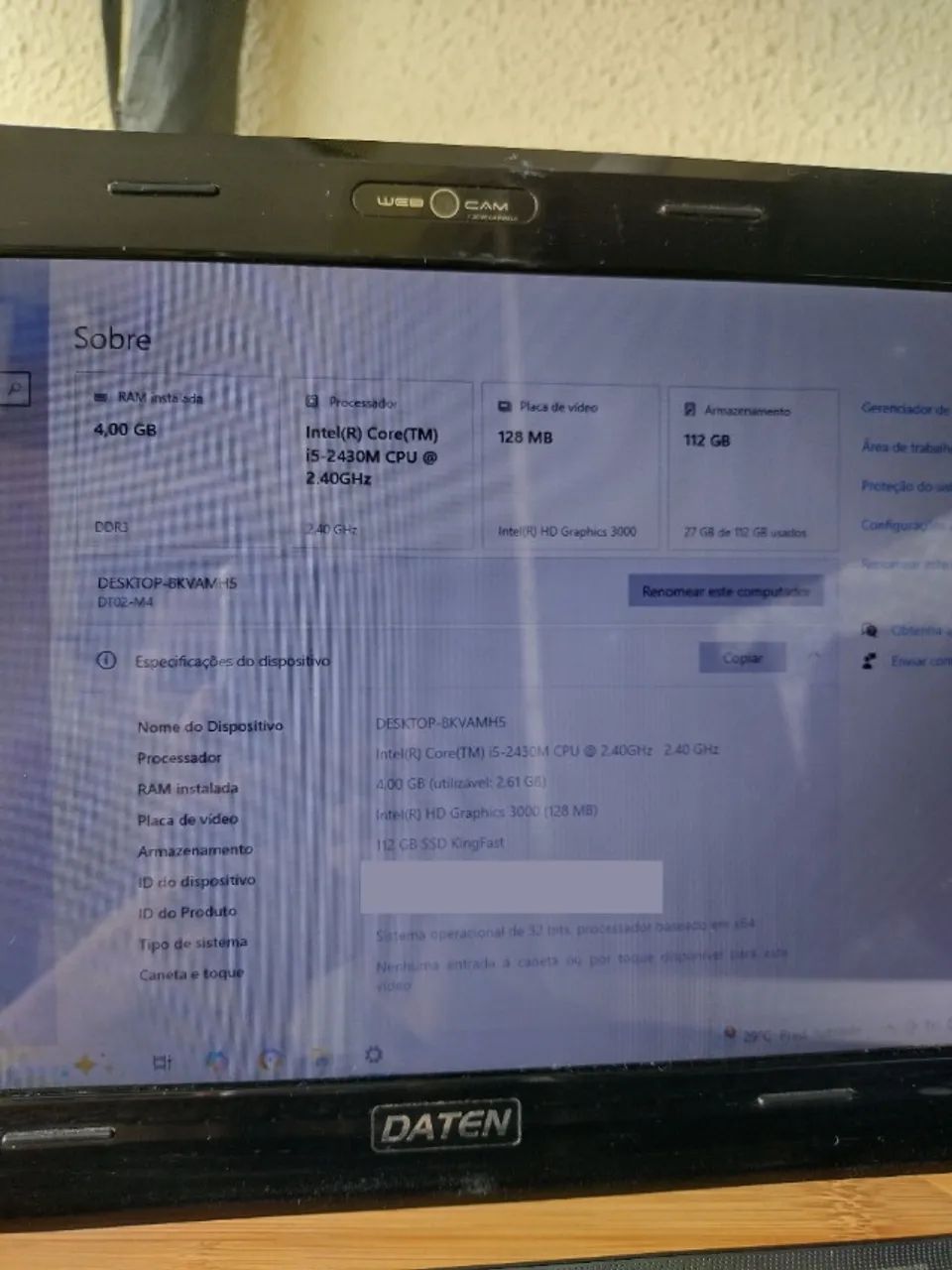 NOTEBOOK DATEN Intel Core i5 - usado - Foto 5