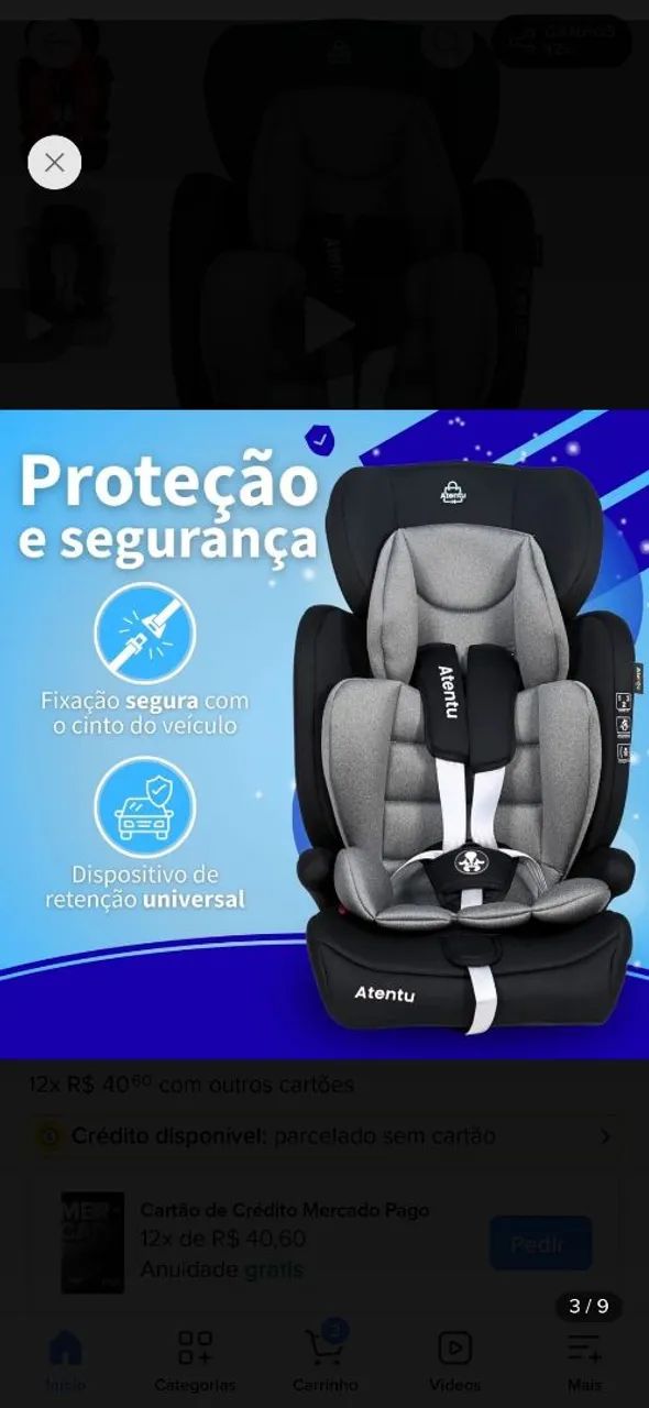 Vende-si esse Cadeirinha Atentu.