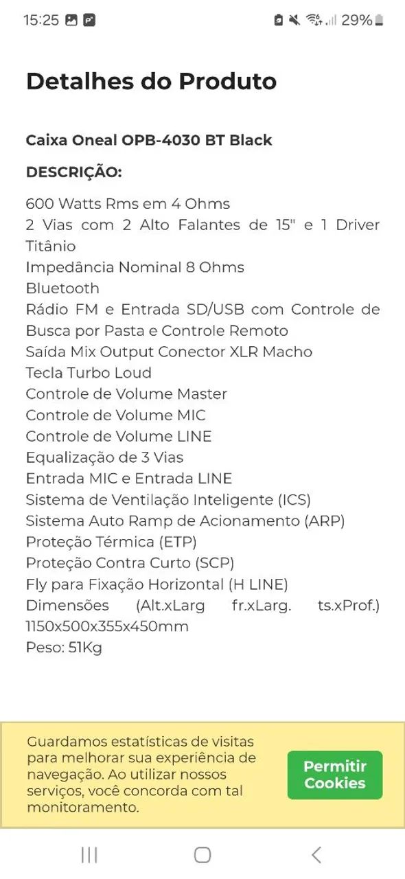 Oneal Caixa de som ativa . 600w rms - Foto 3