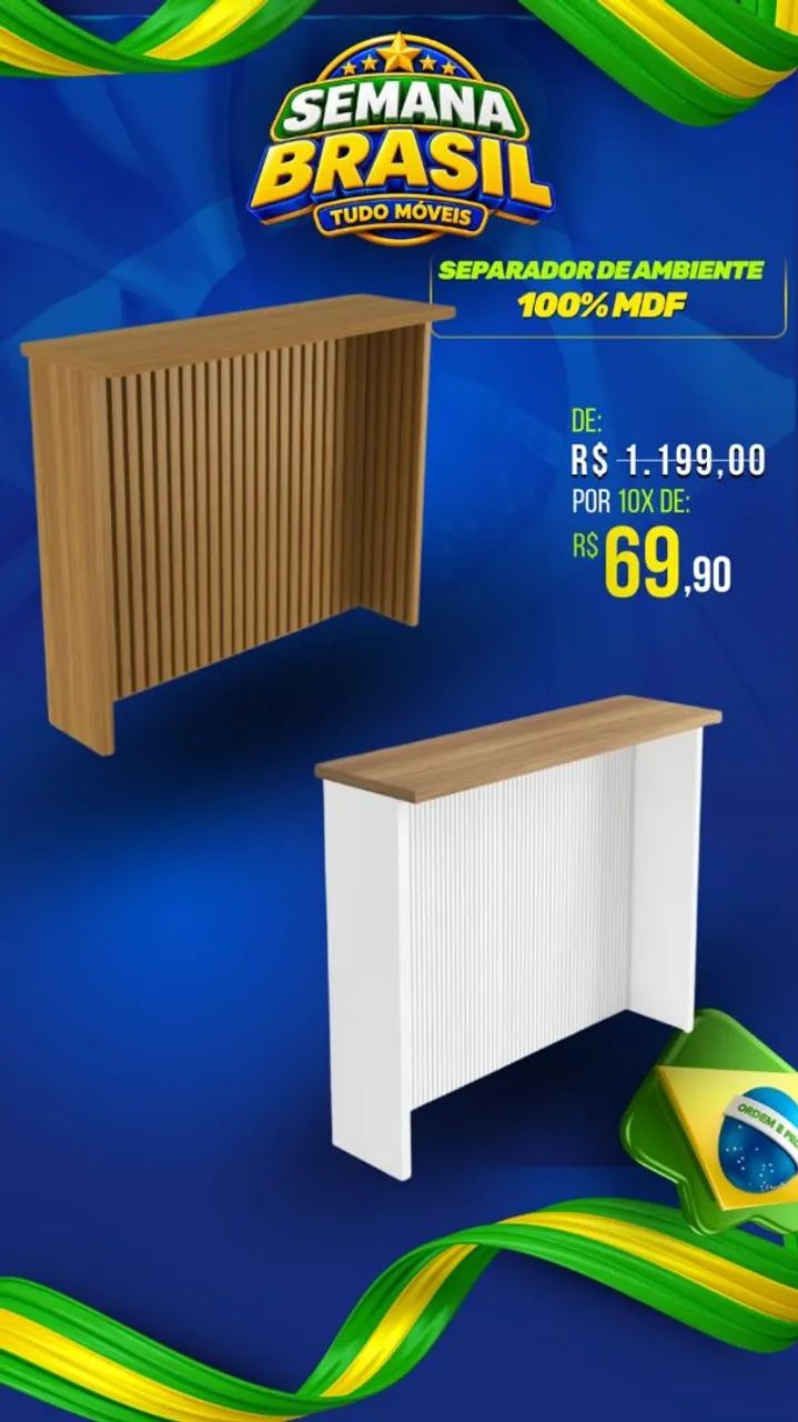 Balcão ilha 100%MDF 1.20x1.00M 