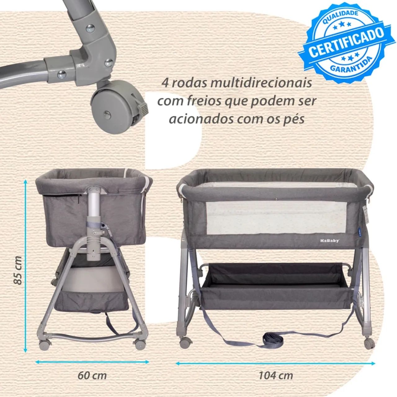 Berço Portátil Moises Co-bed C/ Balanço Mosquiteiro e Cesto - Foto 2