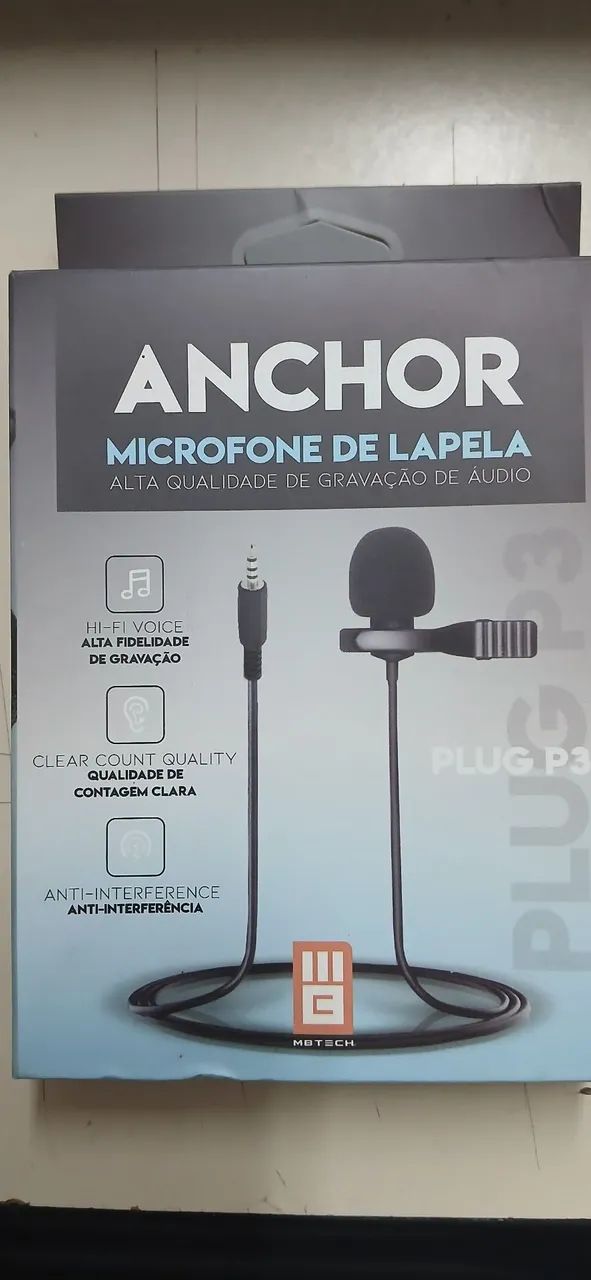 Microfone de lapela Anchor