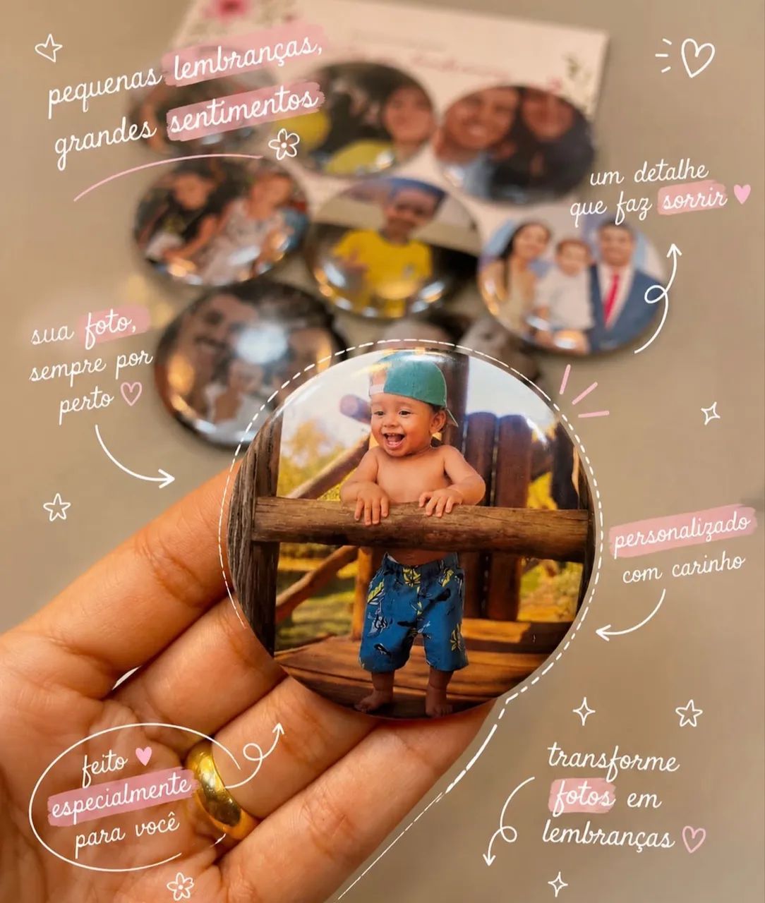 Chaveiros bottons personalizados com foto  - Foto 5