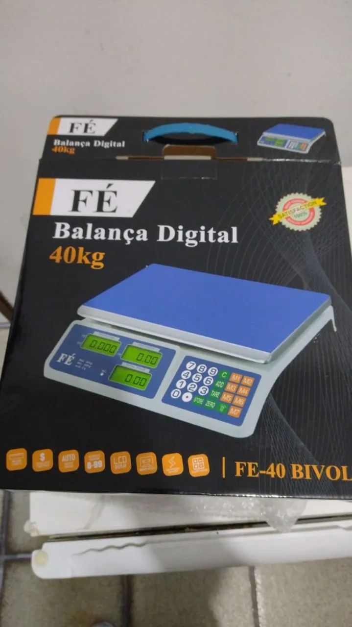 Balança Digital Comercial 40kg 2g bateria 