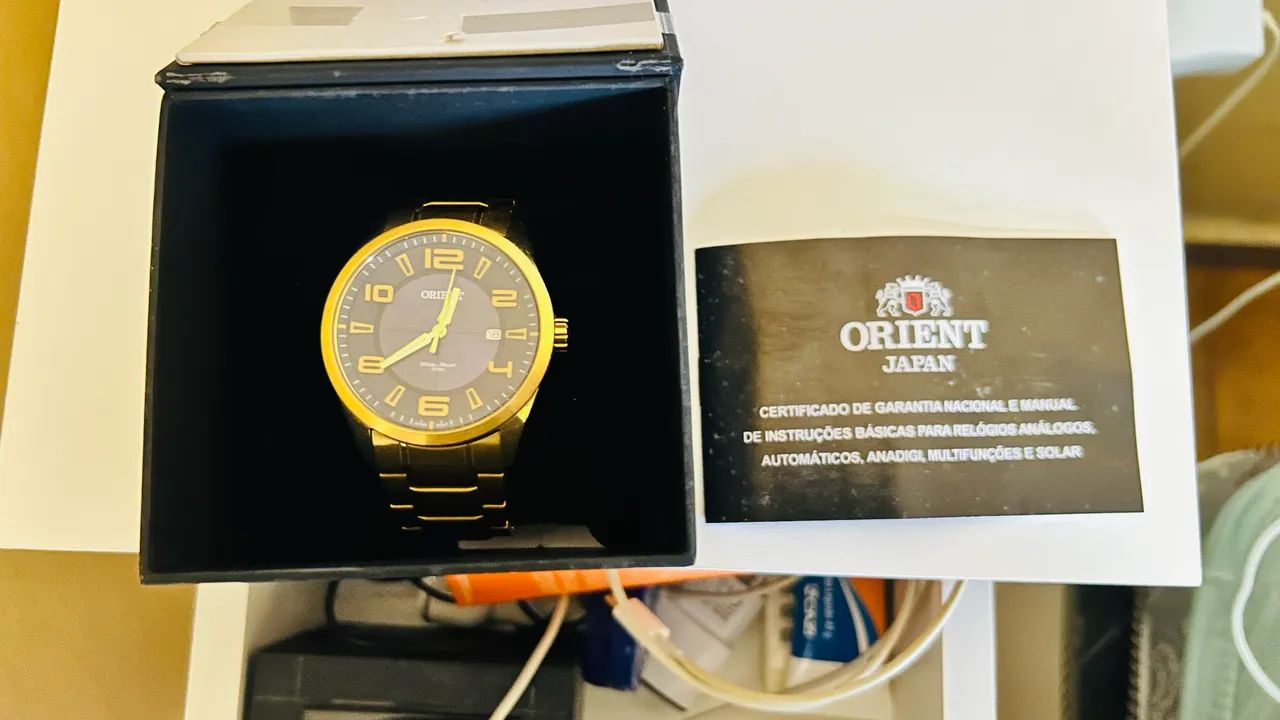 Relógio ORIENT original Masculino Analógico Dourado