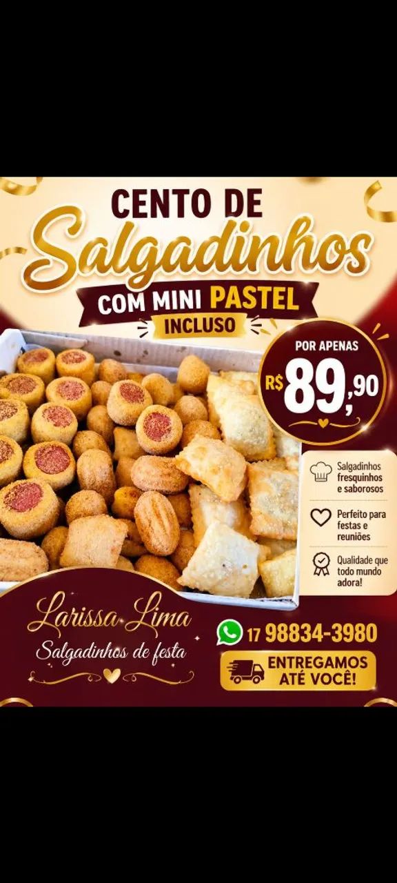 Cento de salgadinhos 89,90 - Foto 3