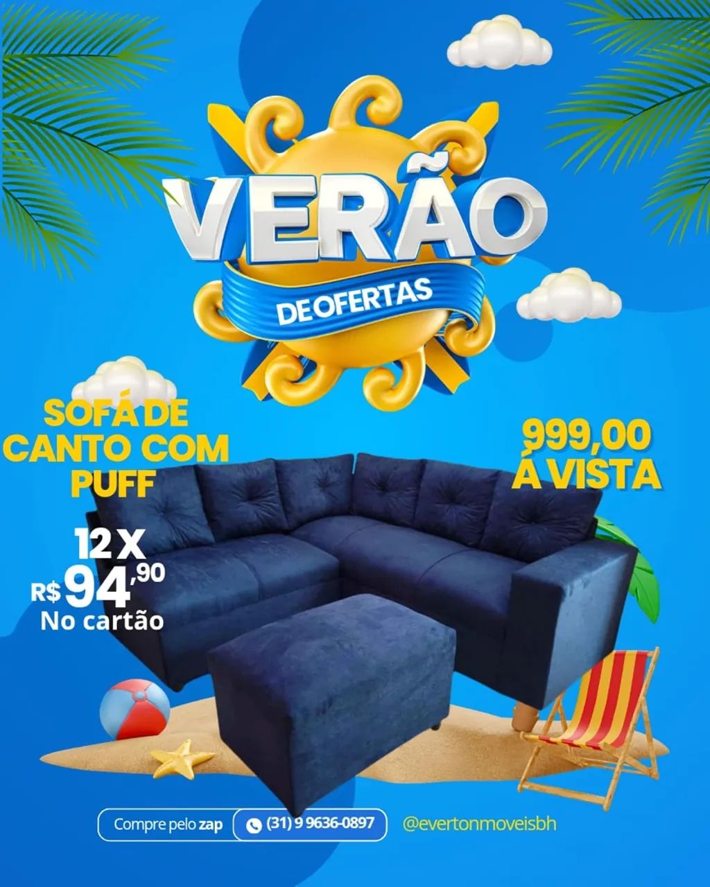 !!SOFA DE CANTO!!! NOVO!!! 12 x 94,90 cartão 