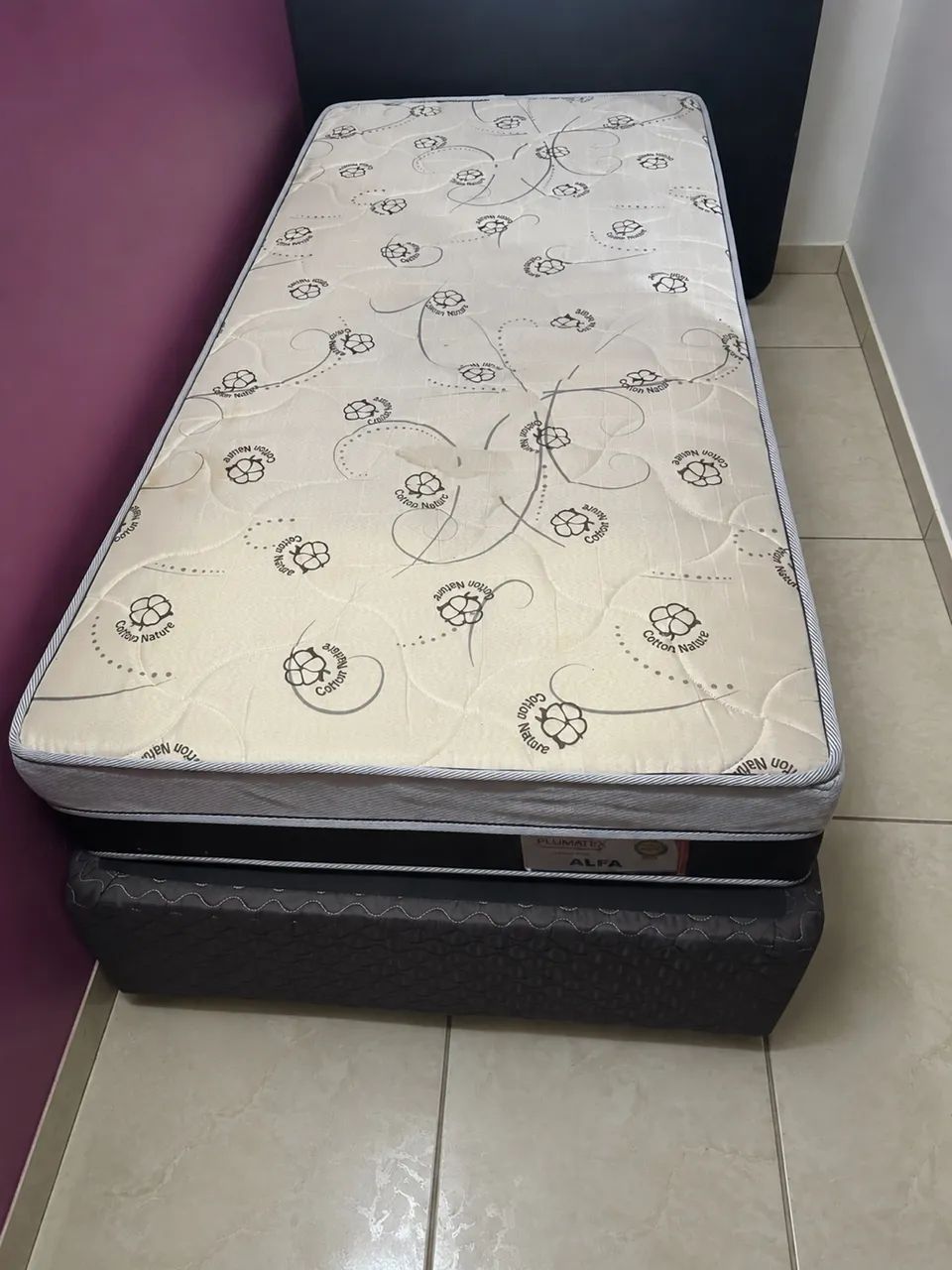 Cama Box solteiro base e colchão 