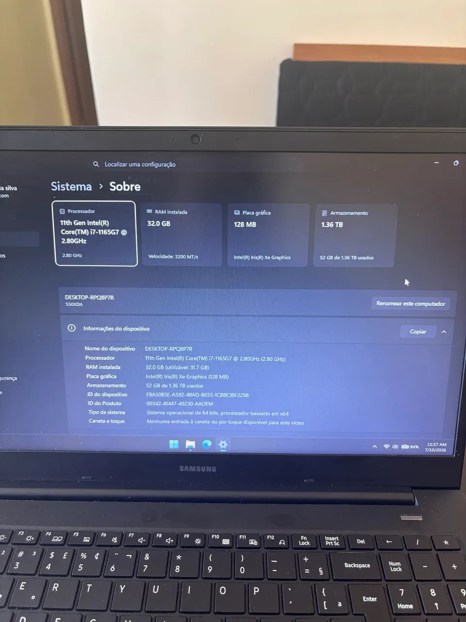Samsung book i7 11 geração  - Foto 3