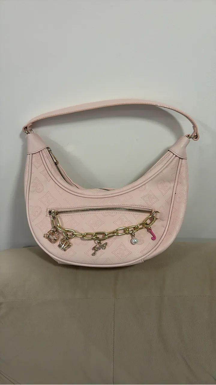 Bolsa Rosa Meia-Lua Juice Couture