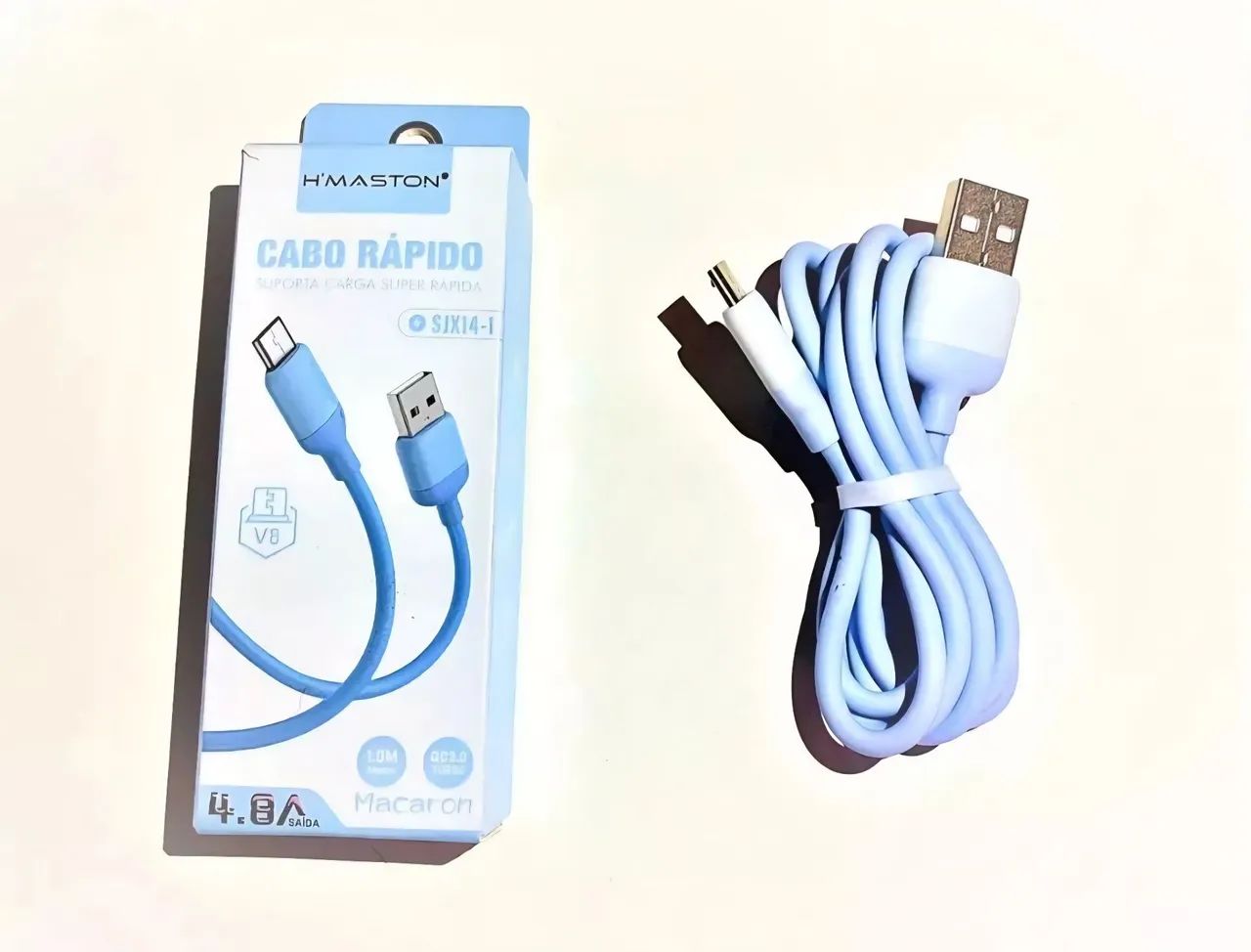 Cabo carga rápida e Dados USB V8 1m H'maston - Foto 3