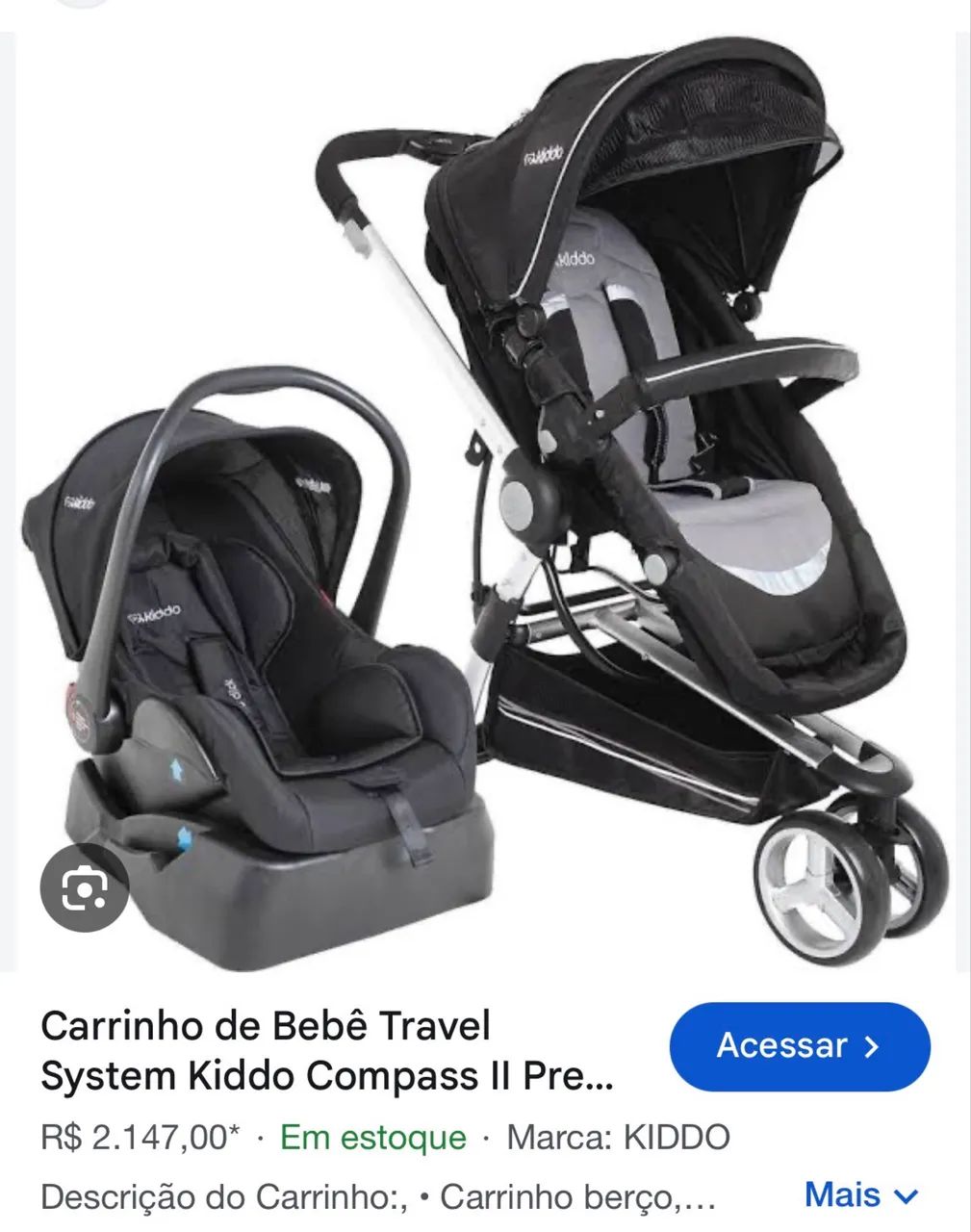 Carrinho de bebê + bebê conforto + base Kiddo compass ll - Foto 4