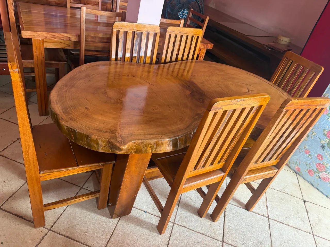 Mesa violão 6 cadeiras em peça única nova   - Foto 5