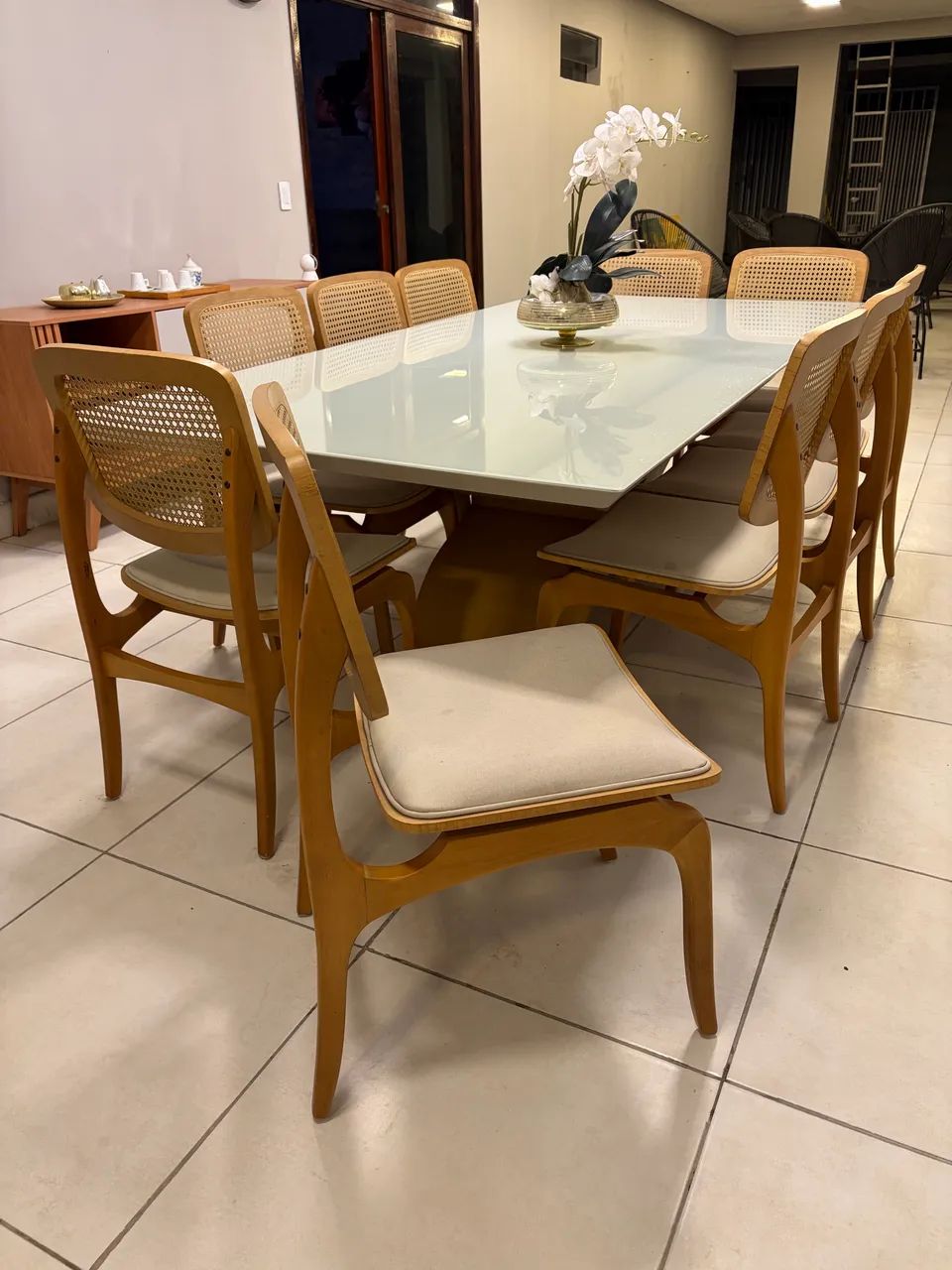 Mesa 10 cadeiras madeira maciça  - Foto 3