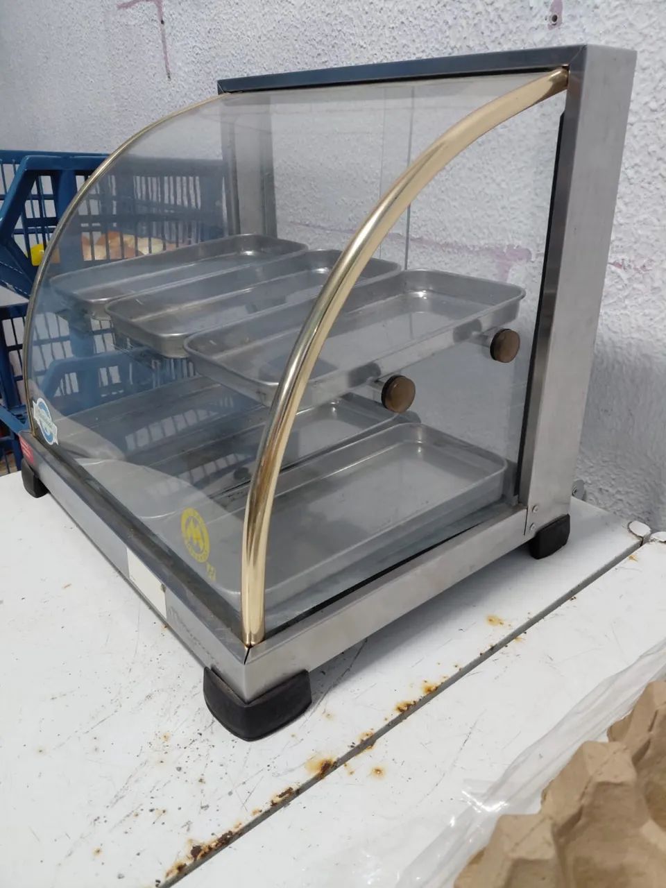 Estufa De Salgados Vitrine Expositora 6 Bandejas Dupla Inox