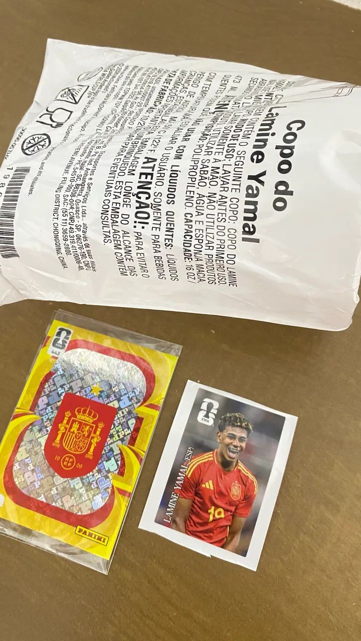 Kit Copo Yamal + Escudo Espanha + Figurinha Coca Yamal  - Foto 2