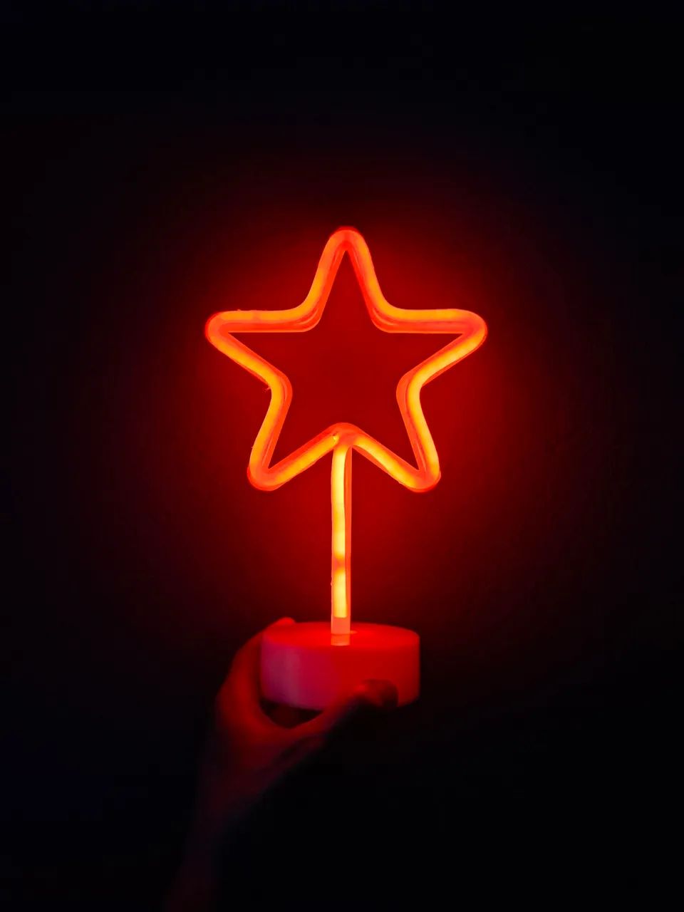 Luminária de Mesa Estrela Neon Vermelha Abajur de Mesa Luz Led Neon para Decoração
