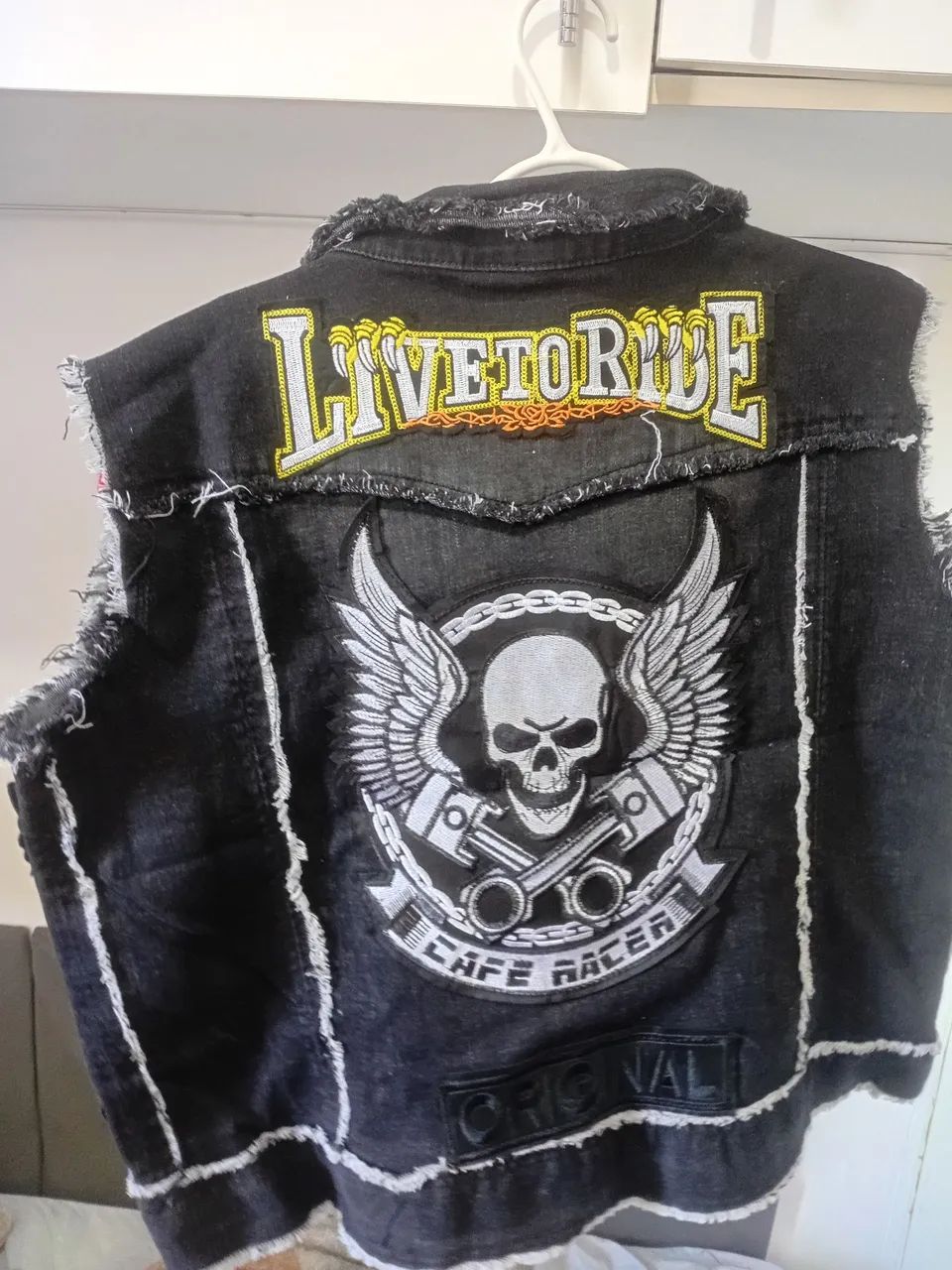 Colete jeans punk motoclube - Foto 3