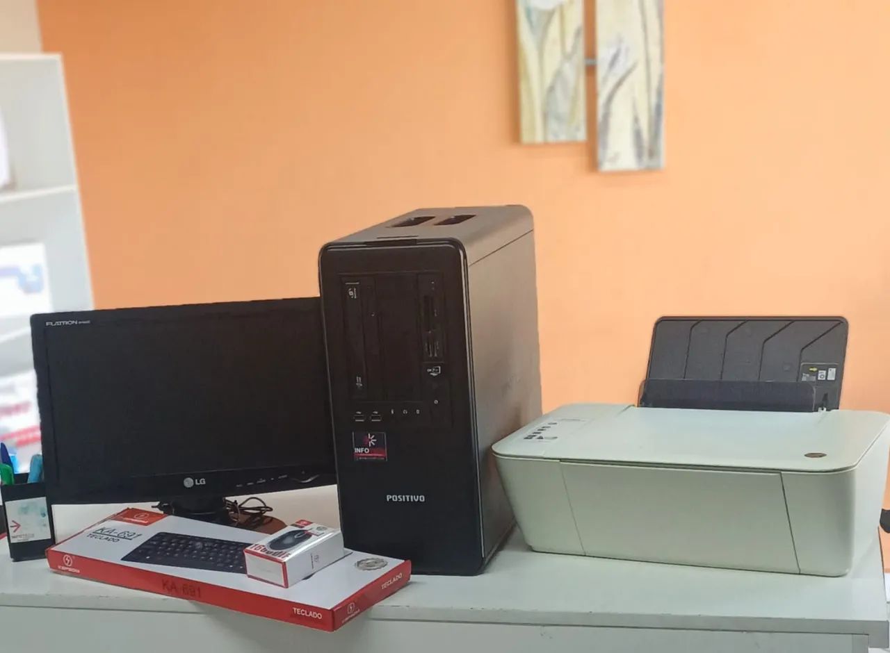 Computador completo + Multifuncional HP Wi-Fi 