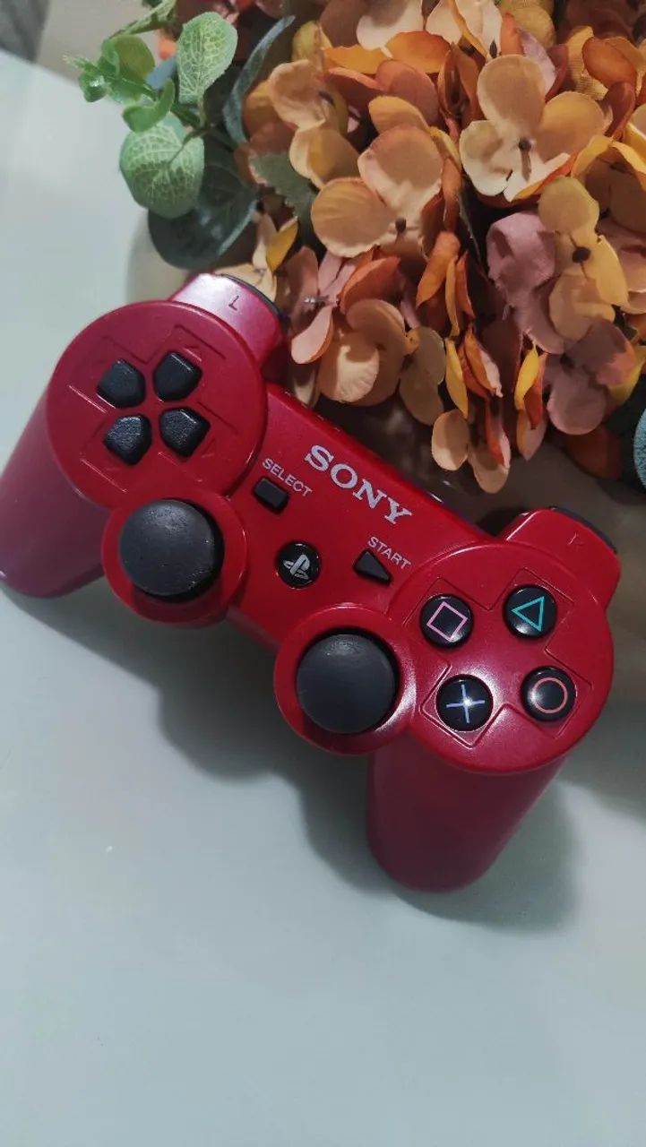 Controle de PS3 vermelho