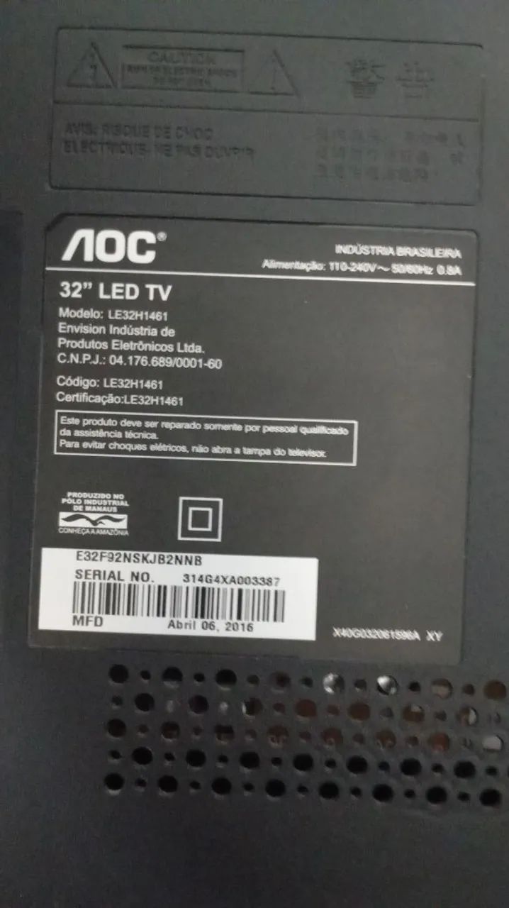 TV AOC 32 Polegadas Funcionando - R$ 250 - Foto 5