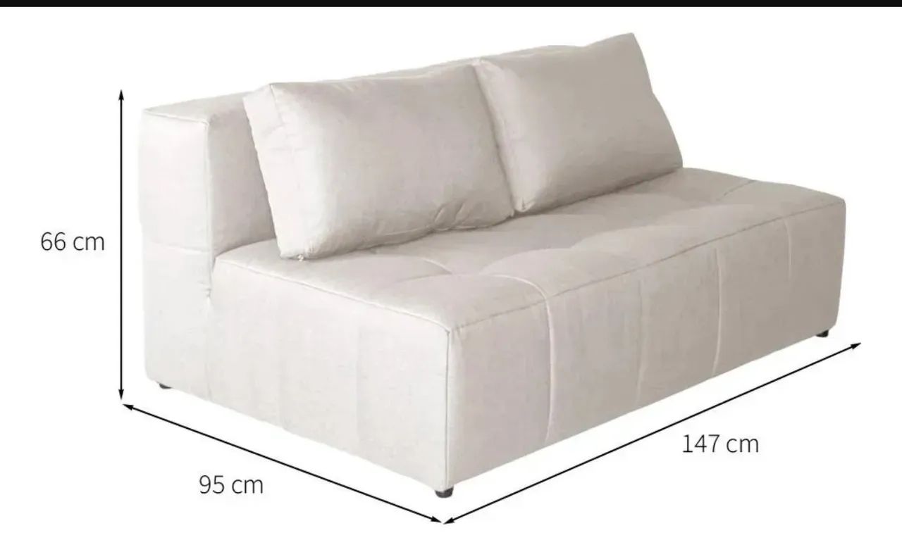 Sofá Mobly Modular Soho Linho Cru - 2 a 3 lugares - Foto 2