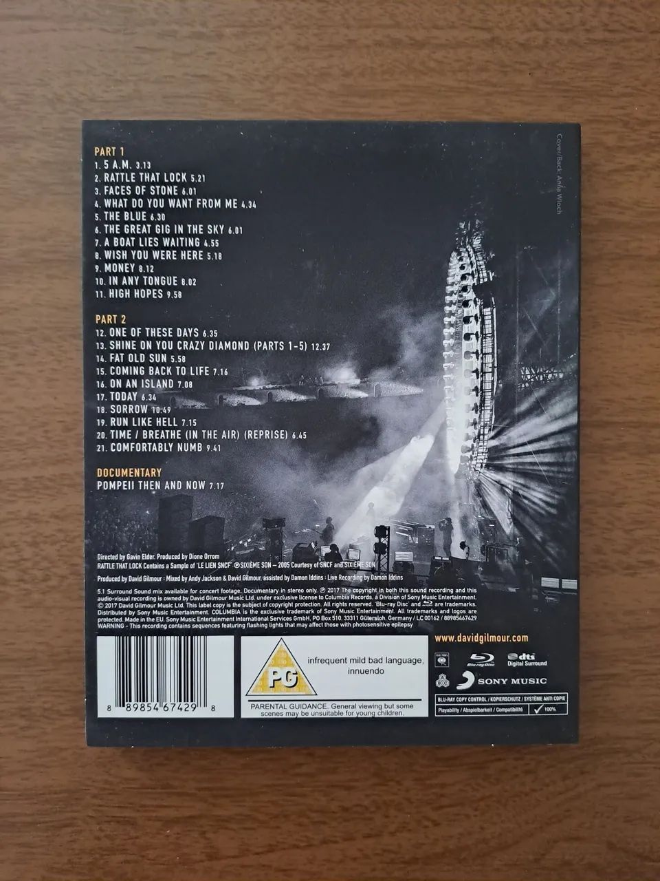 Blu-ray David Gilmour Live at Pompeii  - Foto 2