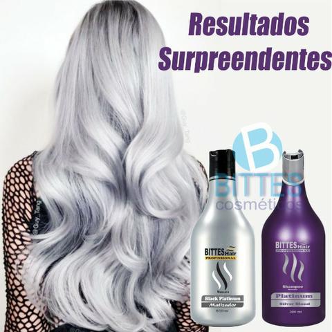 Kit Silver Matizador Desamarelador Cabelo Loiro Platinado Shampoo 500 ml Máscara 500 ml - Foto 3