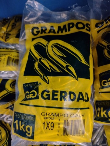 Grampo para cerca galvanizado 9x1" - Gerdau ou Belgo ou marca do estoque