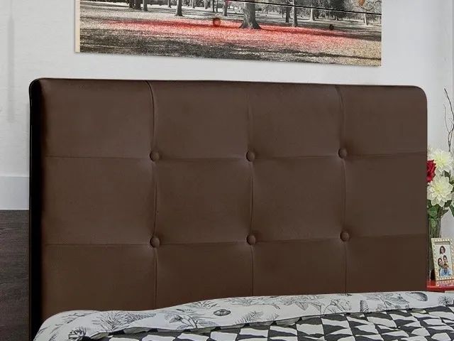 Cabeceira Casal Luna Corino Marrom Até 12x - Frete Grátis  - Foto 4