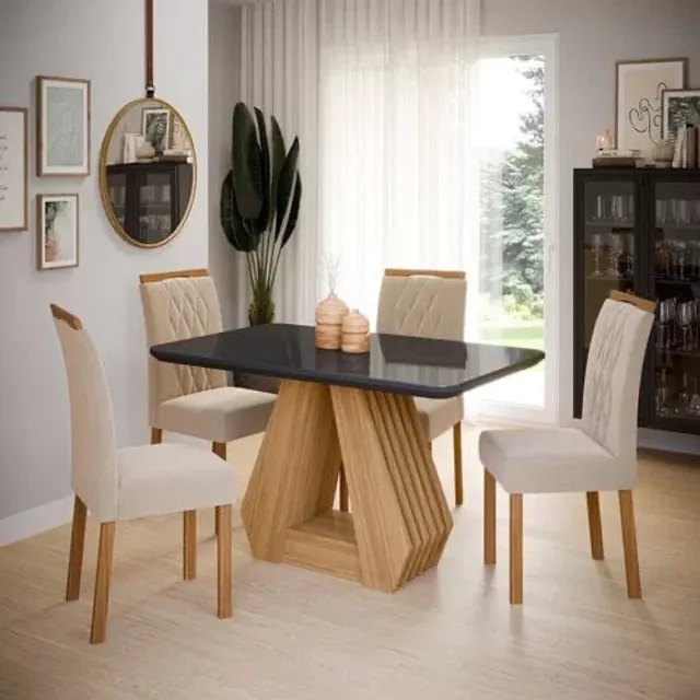 Conjunto mesa de jantar Cimol Adele 4 Cadeiras