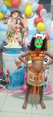 Fantasia de Moana, Roupa Infantil para Menina Usado 53803769