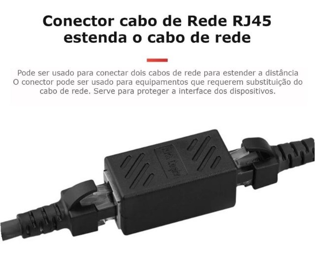 Emenda Extensor Rj45 Cabo Rede Cat5 Cat6 Cat7  Arduino Automação COD-CP685 