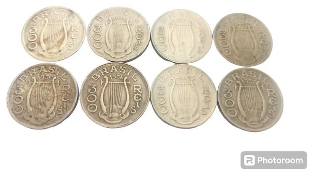 Lote de 8 moedas de 300 réis de níquel série personalidades ilustres Carlos Gomes - Foto 5