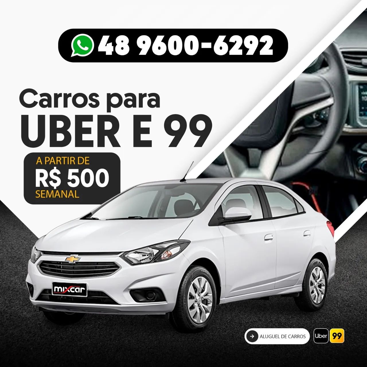 Locação de carros para aplicativo 