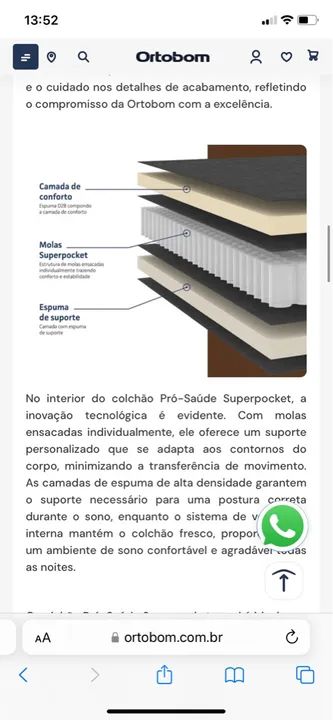 Colchão Pró Saúde Superpocket Casal NOVO