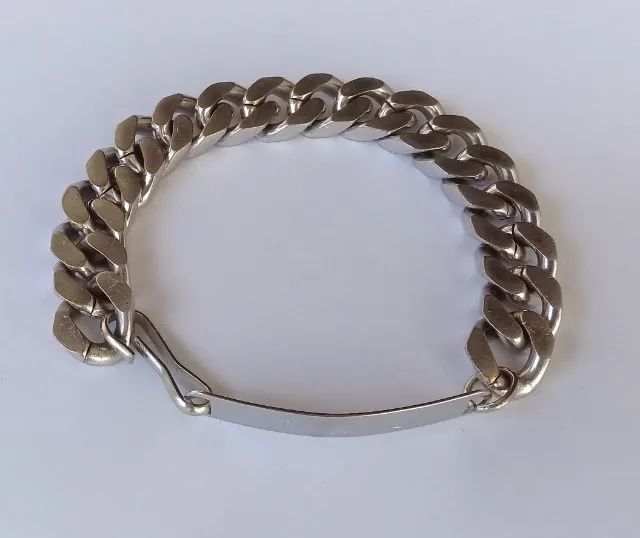 pulseira aço inox estilo jovem guarda usada