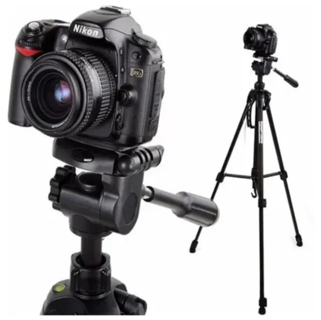 Tripé para Celular e Câmera Digital Profissional Com Nível Tamanho 1.8 Mt