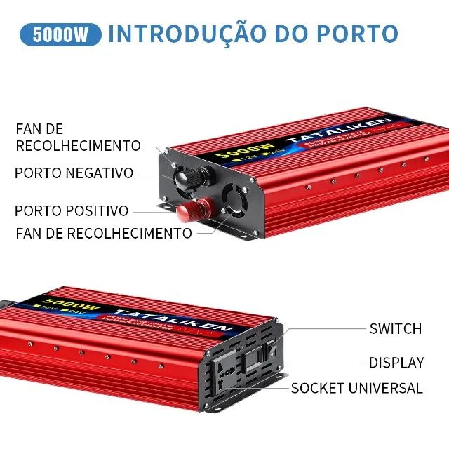 inversores senoidal de onda pura 12-24/220v - 1000/1600/3000/3500/5000/6000w - off grid - Foto 4