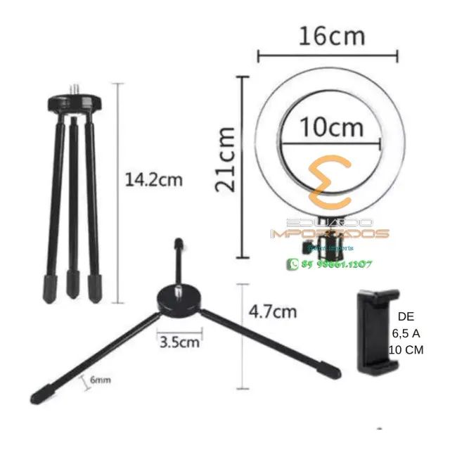 Ring Light Portátil de Mesa Com Tripé 6 Polegadas - Foto 3
