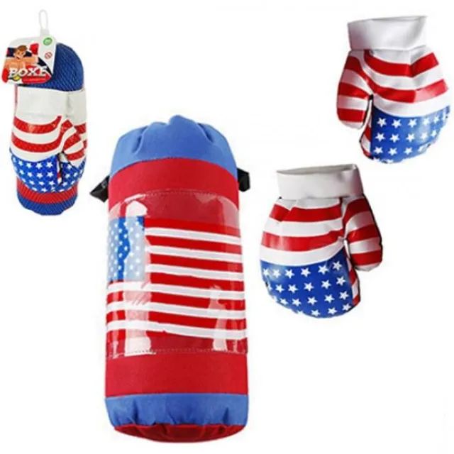 Kit Saco De Pancadas E Luva De Boxe Infantil Usa