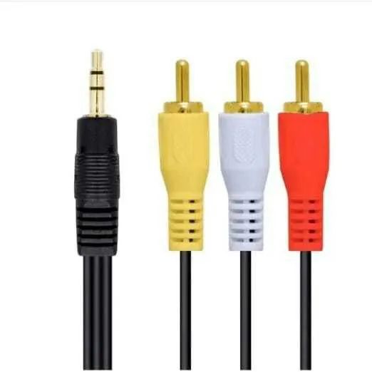 Cabo Adaptador P2/P3 x 3 RCA Macho com 1,5mt , video e áudio estéreo - Foto 3