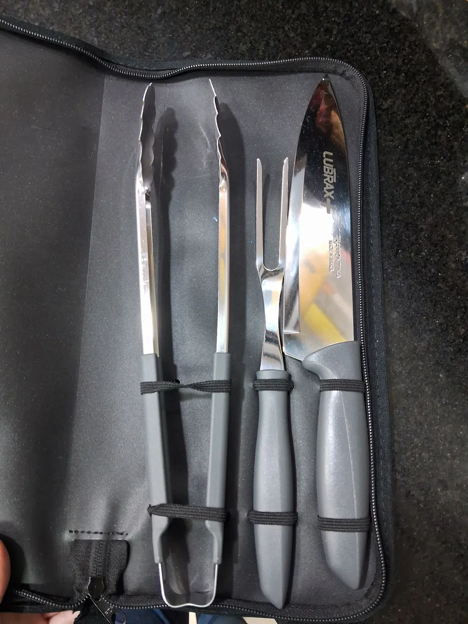 Kit Churrasco 3 Peças Inox Lubrax