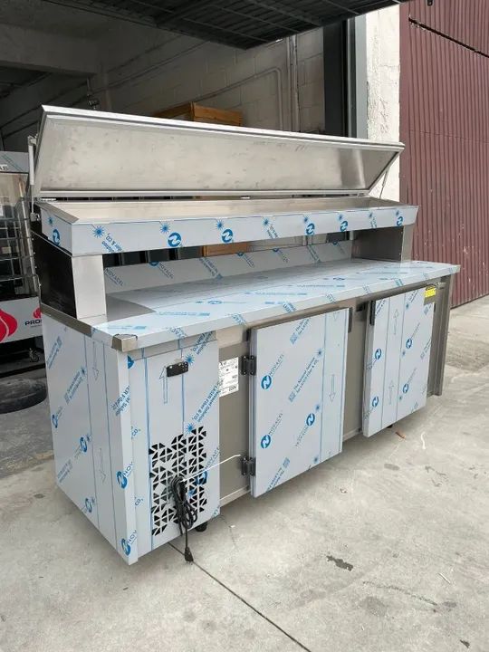 Condimentadora Refrigerada 2m inox com tampa (Ester) - Foto 2