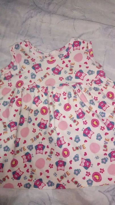 Vestido bebê com Estampa de Corujas